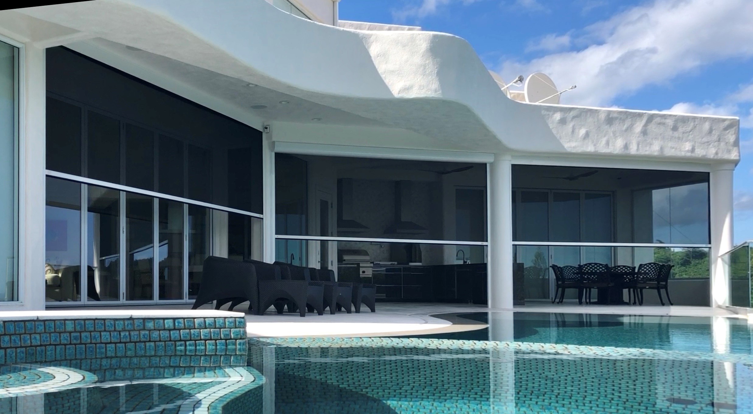 Pool area screen installation