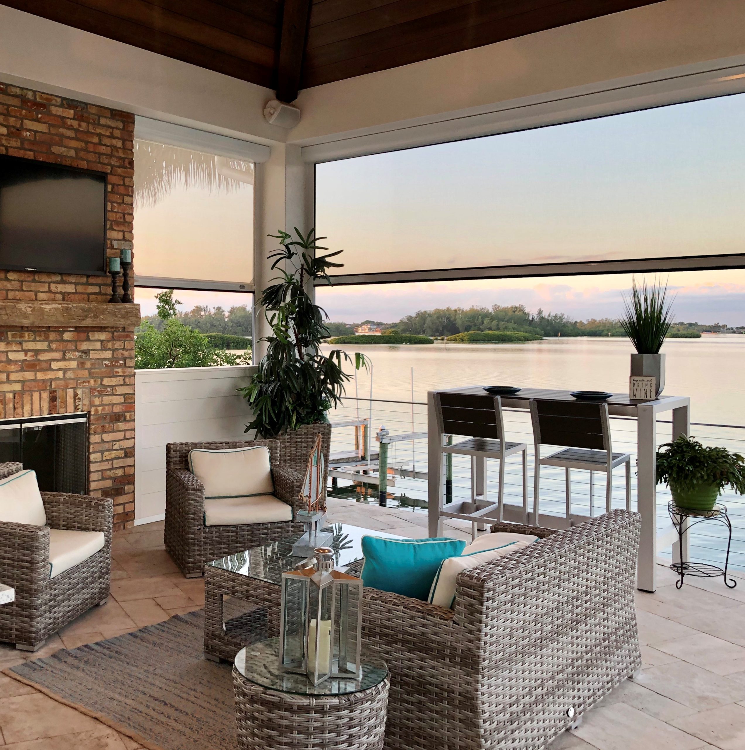 Residential patio hurricane screen